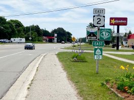 U.S. 2 in the Upper Peninsula, a big part of my Lake Michigan tour by bicycle